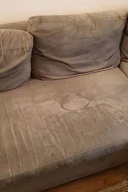Upholstery before professional cleaning by Hi-Tech Cleaning