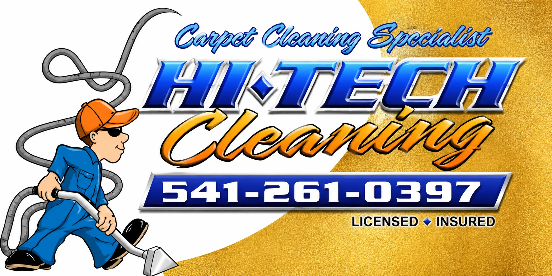 Hi-Tech Cleaning carpet cleaning specialist logo serving Southern Oregon